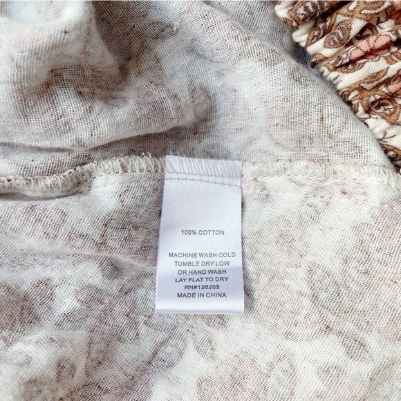 NWT Cupcakes & Cashmere Floral Off The Shoulder Top Cotton Boho Bohemian Size XL - Picture 8 of 10